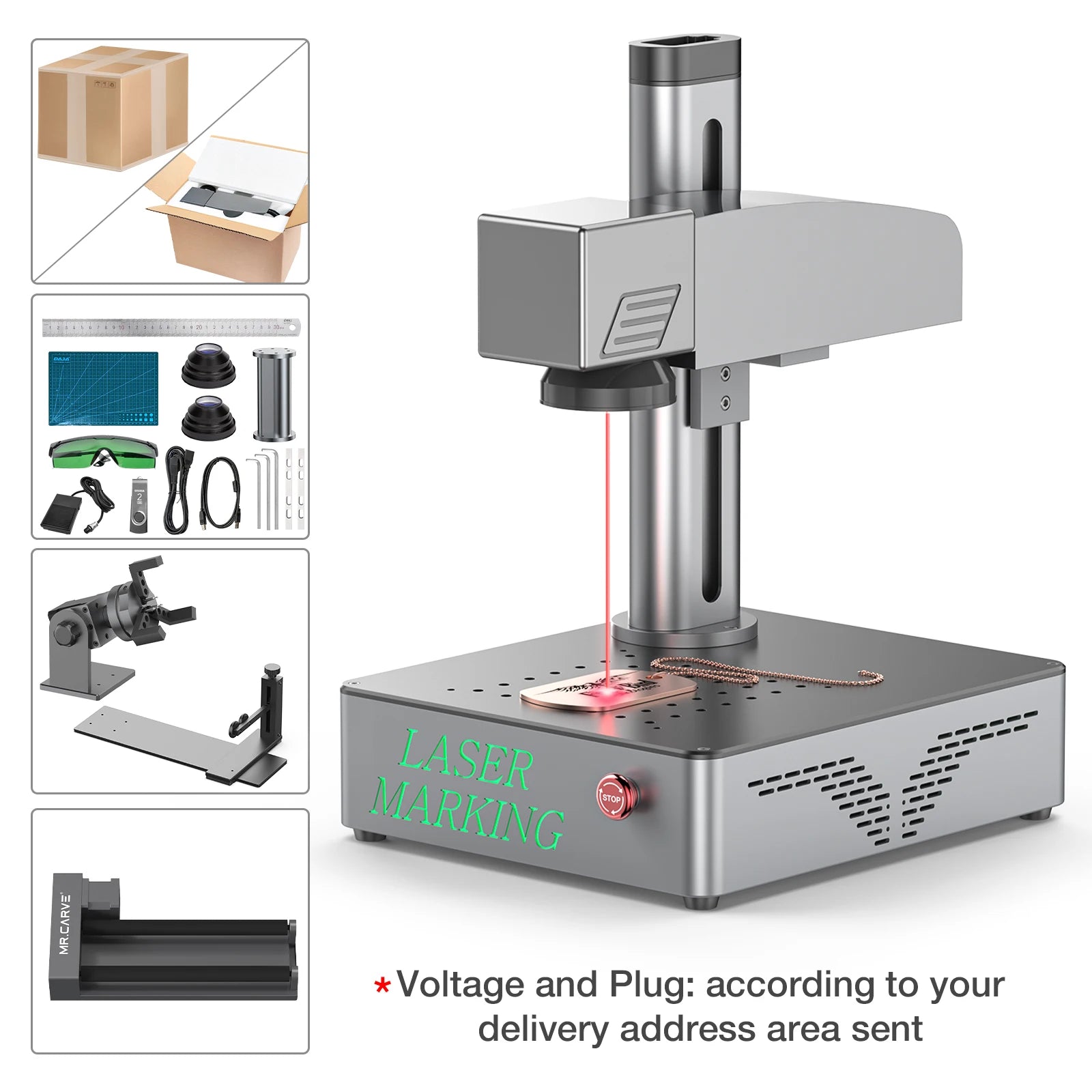 DAJA 20W/30W/50W S4 Fiber Laser Marking Machine Business Industrial Portable Engraver Engrave All Metal Jewelry Leather Plastic