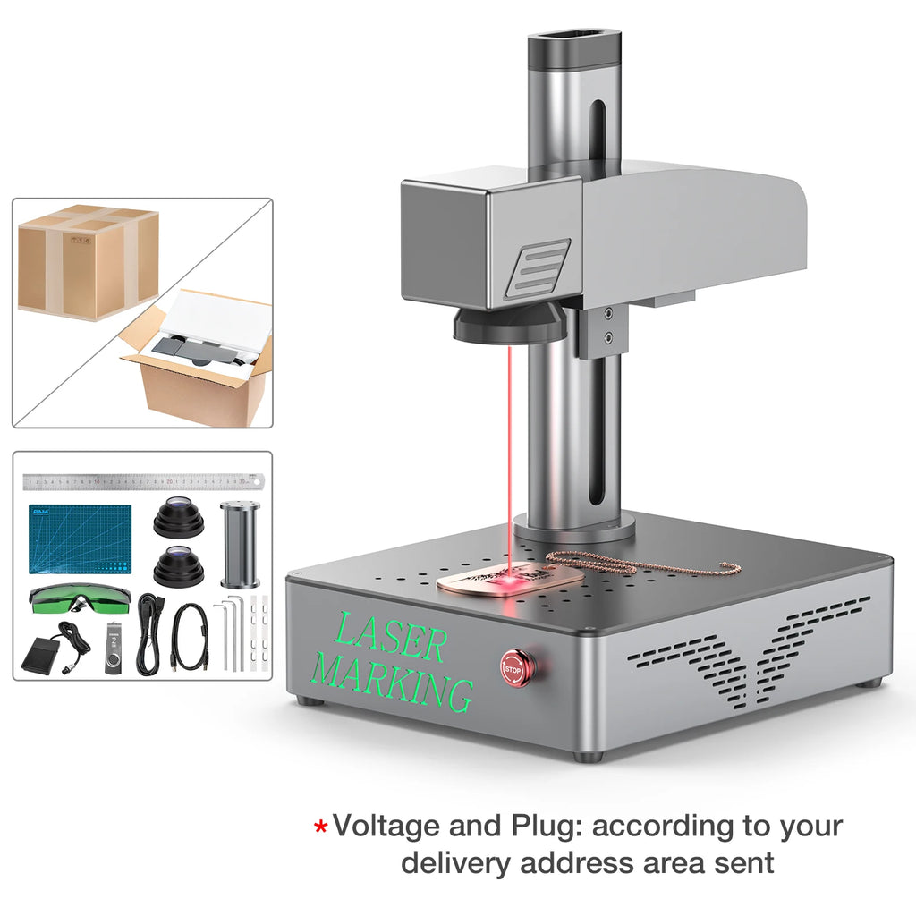DAJA 20W/30W/50W S4 Fiber Laser Marking Machine Business Industrial Portable Engraver Engrave All Metal Jewelry Leather Plastic