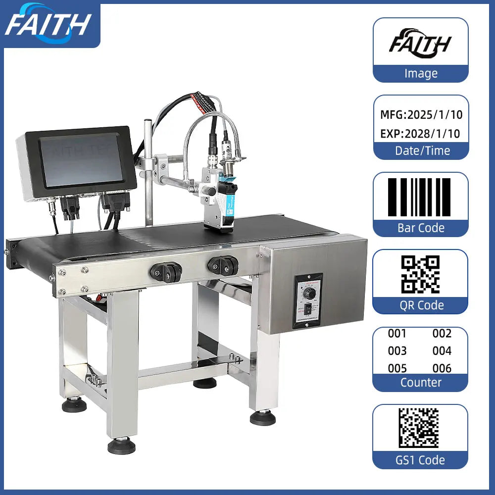 Przemysłowa drukarka atramentowa online do znakowania zmiennych danych – kody, numery seryjne, QR