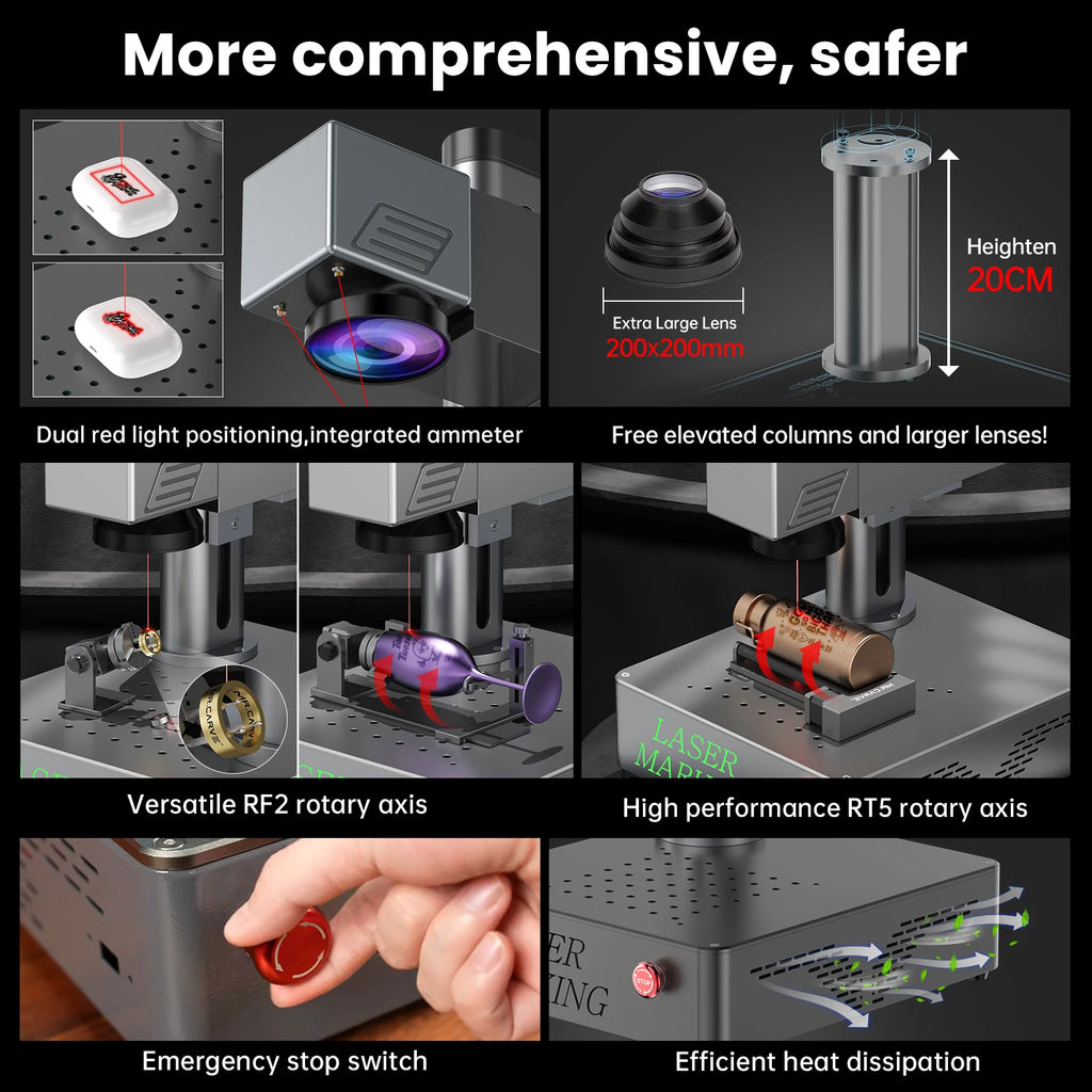 DAJA 20W/30W/50W S4 Fiber Laser Marking Machine Business Industrial Portable Engraver Engrave All Metal Jewelry Leather Plastic