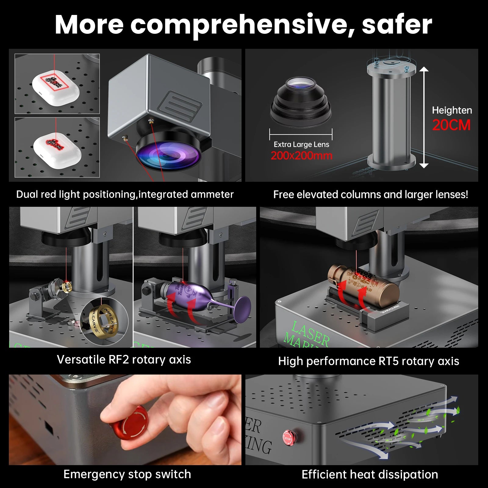 DAJA 20W/30W/50W S4 Fiber Laser Marking Machine Business Industrial Portable Engraver Engrave All Metal Jewelry Leather Plastic