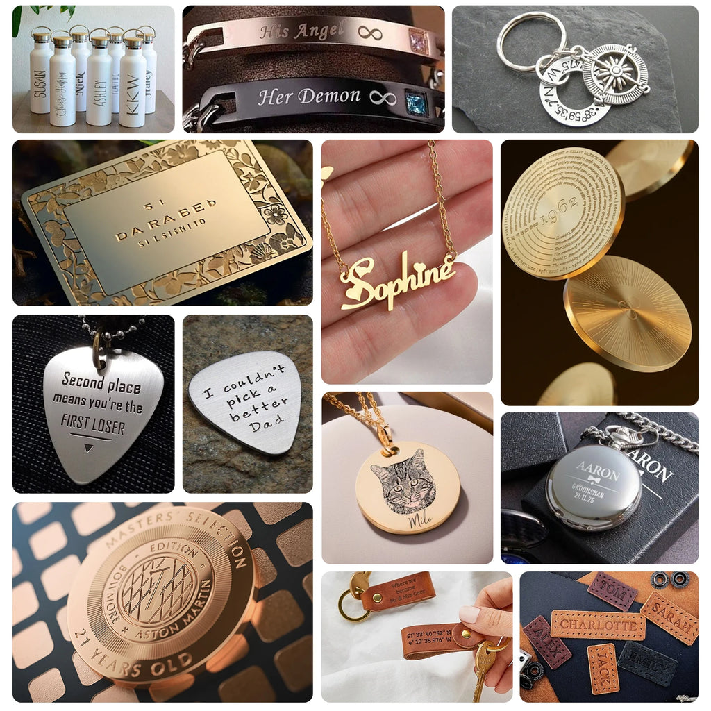 DAJA 20W/30W/50W S4 Fiber Laser Marking Machine Business Industrial Portable Engraver Engrave All Metal Jewelry Leather Plastic