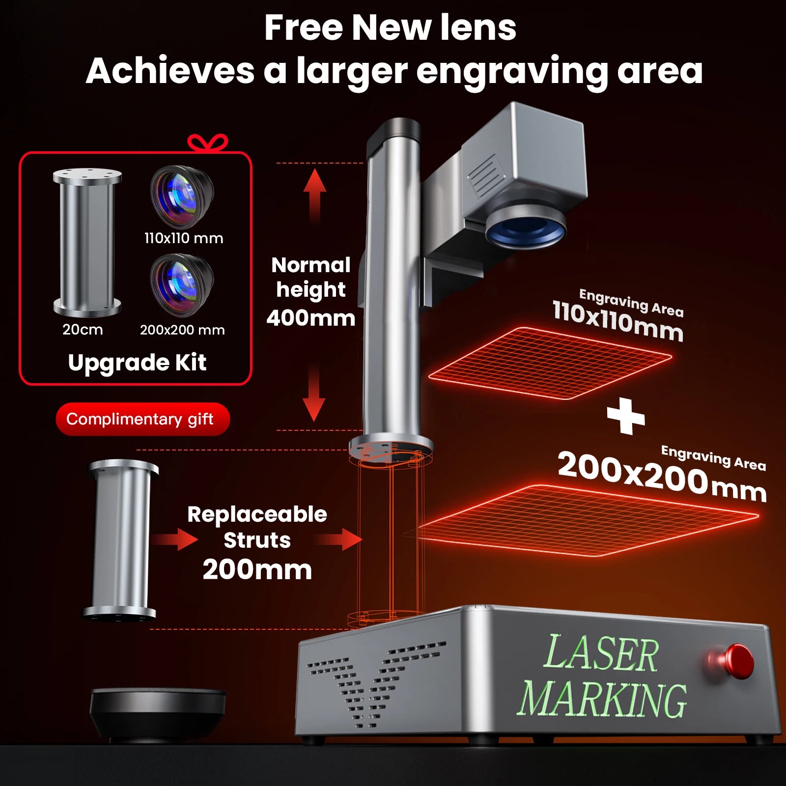 DAJA 20W/30W/50W S4 Fiber Laser Marking Machine Business Industrial Portable Engraver Engrave All Metal Jewelry Leather Plastic