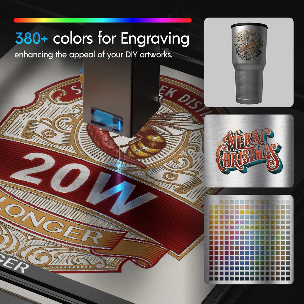 Laser CNC 20W do cięcia i grawerowania – zestaw roboczy z air assist i stołem honeycomb