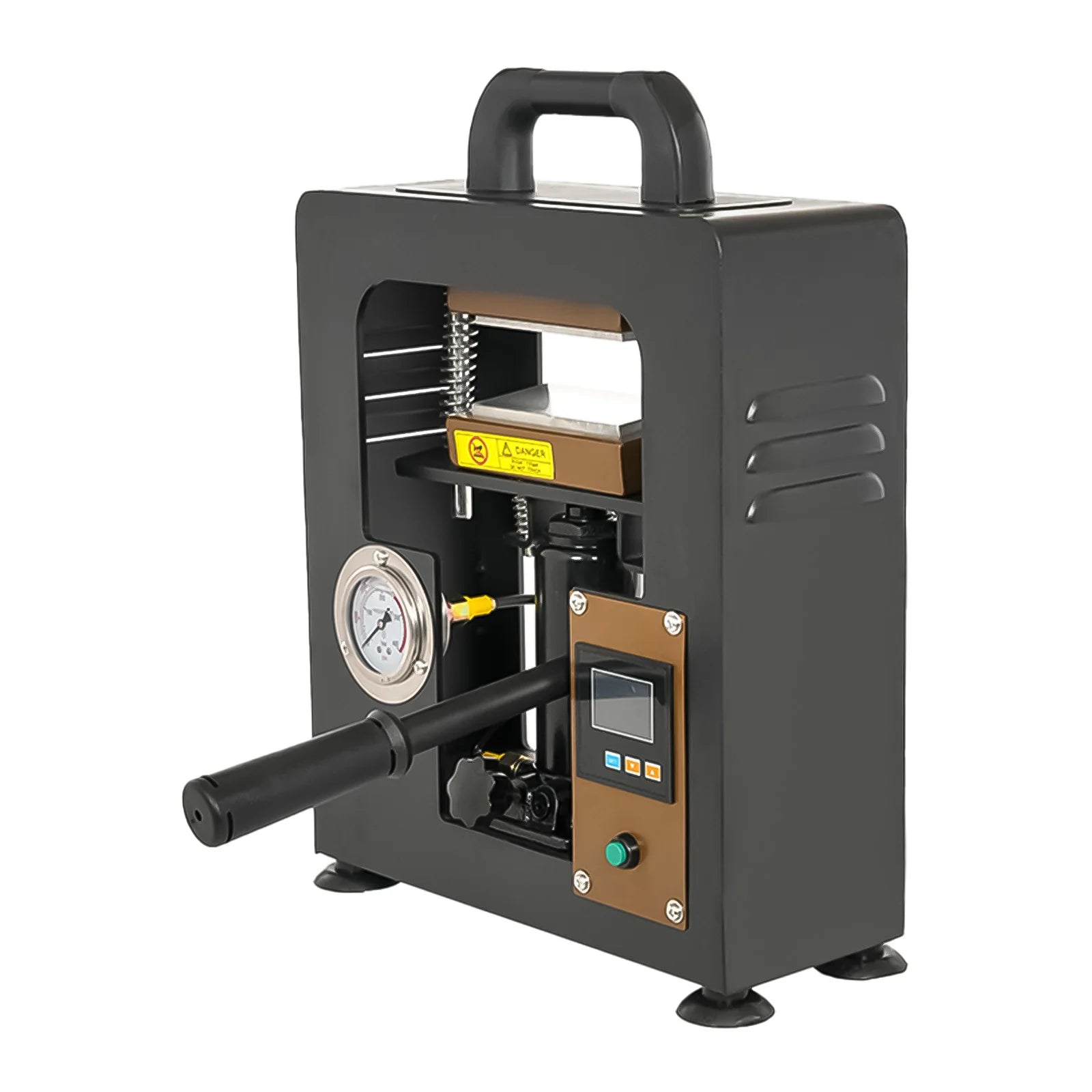 Manualna prasa hydrauliczna 5T z podwójnym grzaniem – kompaktowa prasa termiczna do precyzyjnych prac materiałowych