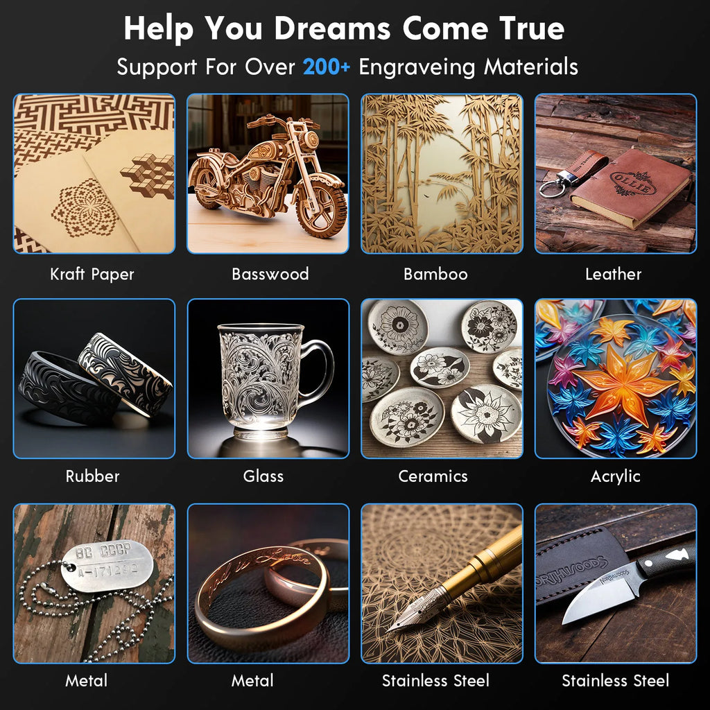 Laser CNC 20W do cięcia i grawerowania – zestaw roboczy z air assist i stołem honeycomb